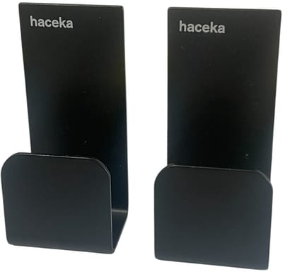 Haceka Redifine - mat zwart - 2x enkele haak - zelfklevend - plakhaakjes