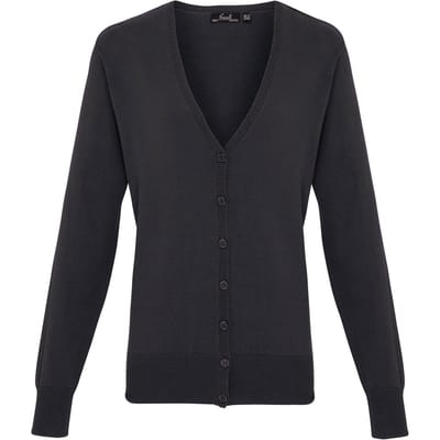 Premier Dames/Dames Katoen Acryl V Hals Vest (Houtskool)