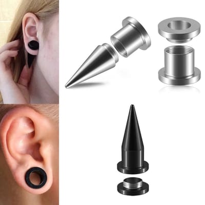 Taper - tunnel set screw fit 3 mm - zwart - LMPiercings