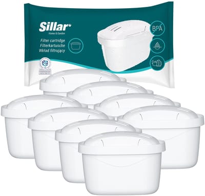 8x Aquafloow Waterfilters voor Brita - voor Waterkan - waterfilters voor Maxtra+, Style, Merella Cool, Mavea Elemaris XL