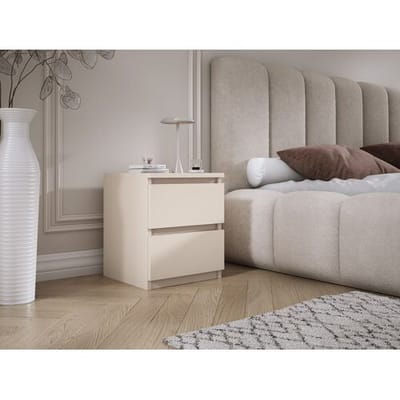 Staand nachtkastje met twee lades – 45 × 36 × 36 cm – kleur: Kasjmier
