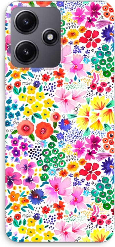 Case Company® - Hoesje geschikt voor Xiaomi Redmi 12 hoesje - Little Flowers - Soft Cover Telefoonhoesje - Bescherming aan alle Kanten en Schermrand