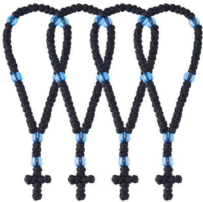 Dailygoods- Kamboskoini 50 Knoop - Orthodoxe Touw - Kruishanger - Religieuze Zegen - Charm - Binnendiameter 7,7 cm - Armband