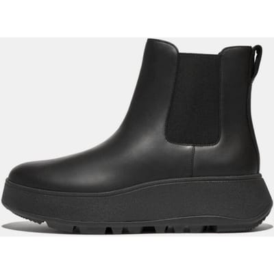 Fit Flop Dames/Dames F-Mode Leren Flatform Chelsea Laarzen (Zwart)