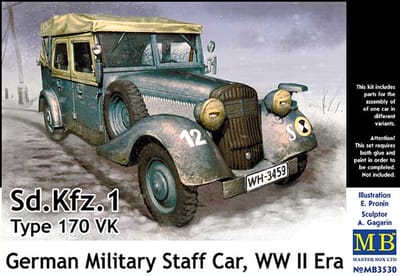 Master Box Modelbouwpakket Auto - 3530 Mercedes-Benz 170 Kfz. 1 Type 170VK - Military Staff Car WWII Plastic - 1:35 - Modelbouw