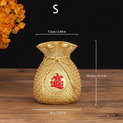 Tirelire en résine avec sac de bénédiction Boîte de rangement pour pièces d'or Convient pour la décoration de la maison Tirelire Économisez Le meilleur cadeau