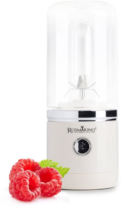 Rosmarino Portable Blender - Blender Smoothie - Blender to go - Smoothie blender - Mini Blender - Draadloos - 400 ml - 150W - Creme