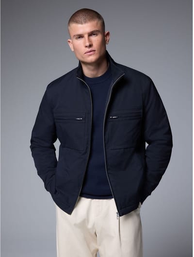 Next - Heren - Waterafstotend, gewatteerd twill utility-jack - Blauw