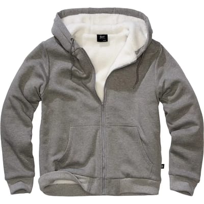 Brandit - Sweat Teddylining Vest met capuchon - M - Grijs