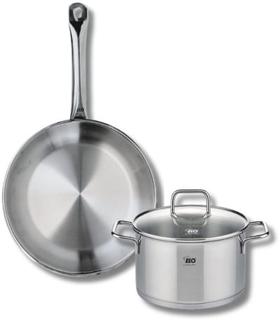 Set van 1 Koekenpan 28 cm en 1 braadpan 20 cm Elo Profi Citrin