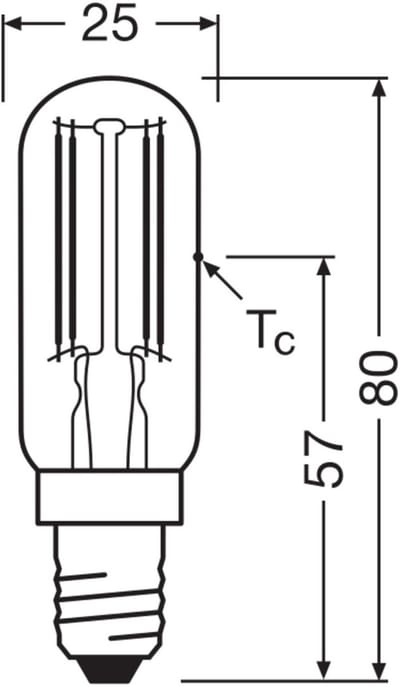Osram LED Special E14 Tubular Lamp T26 Filament Helder 4.8W 470lm - 827 Zeer Warm Wit | Dimbaar - Vervangt 40W