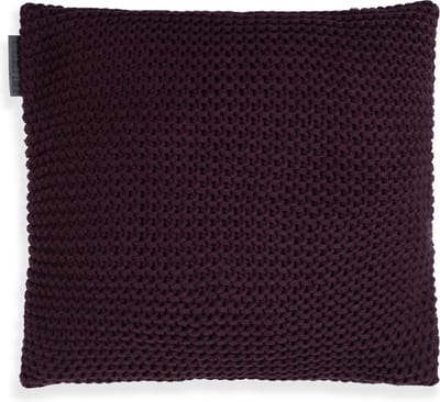 Knit Factory Vinz Sierkussen - Vierkant kussen - Kussen woonkamer - Bank kussen - Decoratie kussen - Aubergine - 50x50 cm - Kussenhoes inclusief kussenvulling