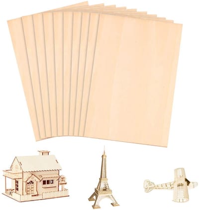 Dailygoods- Balsa Plankjes 10 Stuks - Dun Balsahout 300 x 200 x 1,5 mm - Ongewerkt Multiplex - Modelbouw - Kunst en Ambachten - Lichtgewicht en Duurzaam