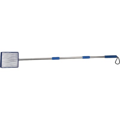 Metalen Kattenbakschep met Lange Handgreep 3-Delig Afneembaar Huisdier Poep Schep Multifunctionele Kippenmest Schep blauw