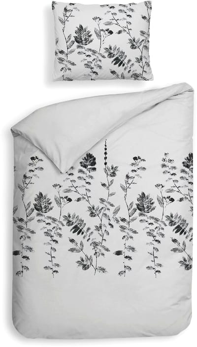 Heckettlane Dekbedovertrek Rocco - Bedlinnen met Takken print - 140x200-220 cm - Grijs - Dekbedovertrek van 100% Katoen-Flanel