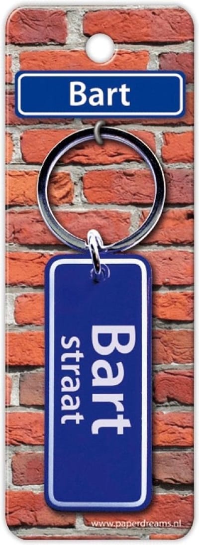 Paper Dreams Sleutelhanger Straatnaam Bart 9 Cm Staal Blauw