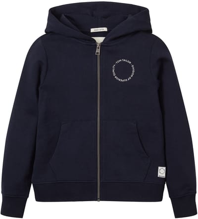 Tom Tailor - Hoodie sweatjack met print - Maat 152 - sky captain blue