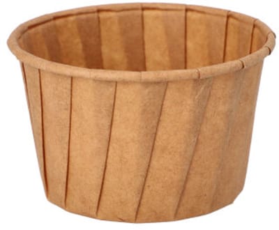 100 Dressingschaaltjes, papier pure 90 ml Ø 6,6 cm · 4,2 cm bruin