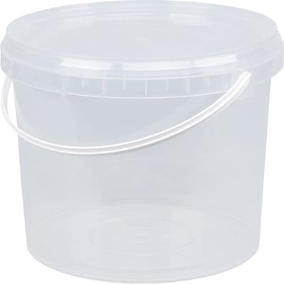 Emmer met deksel - 5 liter - rond - transparant