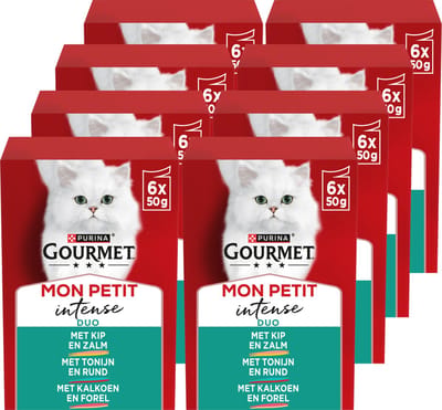 Gourmet Mon Petit Intense - Kattenvoer Natvoer - Vis/Vlees - 48 x 50 g