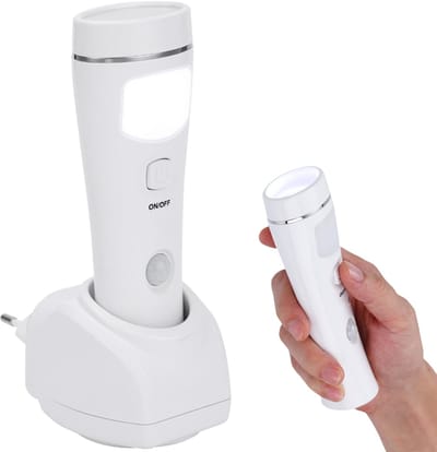 Ynkkvre - Sensorzaklamp - Nachtlampje - Leeslamp - Bewegingsmelderlamp - 4-In-1 Multifunctioneel Ontwerp Met Nachtlamp En Noodlicht - 1 - Voor Binnen En Buiten (Wit)