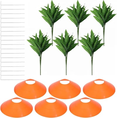 Paaswortelen Set - Paasdecoratie Wortels - Tuin Versieren - Set van 6 Stuks - 40 cm Hoog - Oranje Groen