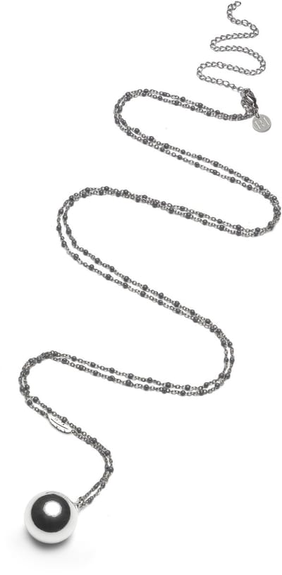Zwangerschapsketting Proud Mama Steel BB Zilver/Grijs