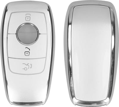 kwmobile autosleutel hoesje geschikt voor Mercedes Benz Smart Key autosleutel (alleen Keyless) hoes - TPU autosleutel behuizing - Beschermende auto sleutel case - Sleuteletui in mat zilver
