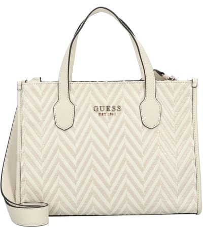 GUESS Schoudertas Silvana Two Compartment Tote Creme White Crème Wit