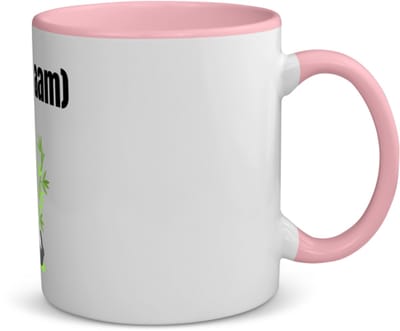 Akyol - liggende panda en bamboe met eigen naam koffiemok - theemok - roze - Panda - panda liefhebbers - iemand die houdt van panda's - verjaardag - cadeau - kado - 350 ML inhoud