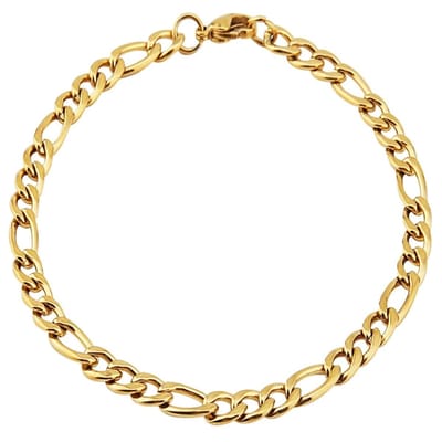 Fako Bijoux® - Schakelarmband Figaro - Armband Figaro Schakel - Staal - RVS - 3mm - 16cm - Goudkleurig