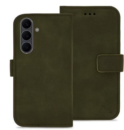 My Style Telefoonhoesje geschikt voor Samsung Galaxy S25 FE Hoesje | My Style Flex Wallet Bookcase Portemonnee | Pasjeshouder voor 3 Pasjes | Telefoonhoesje voor Pinpas / OV Kaart / Rijbewijs - Forest Green | Groen