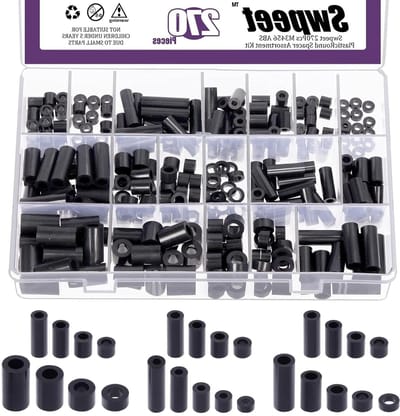 Rond spacers 270 stuks - Nylon ABS kunststof - Diverse maten voor M3 M4 M5 M6 - Ideaal voor prototyping - SnelShoppen