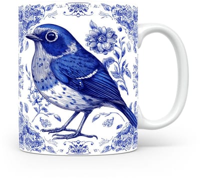 Mok Roodborstje Beker voor koffie of tas voor thee, cadeau voor dierenliefhebbers, moeder, vader, collega, vriend, vriendin, kantoor, opa, oma, hond, kerst, sinterklaas, verjaardag