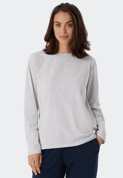 SCHIESSER Mix+Relax T-shirt - dames shirt lange mouwen grijs-gemeleerd