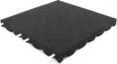 Rubbermagazijn - Rubberen tegel voor speelplaats - 4 stuks - Per 1 m² - zwart - 50x50x7cm (incl.pennen)