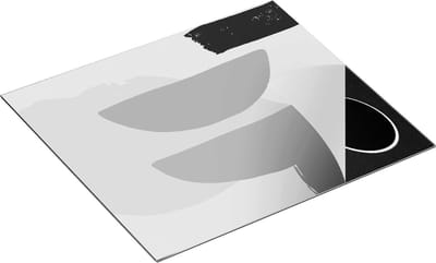 Chefcare Inductie Beschermer Abstracte Kunst in Scandinavische Stijl - Zwart Wit - 60x50 cm - Afdekplaat Inductie - Kookplaat Beschermer - Inductie Mat