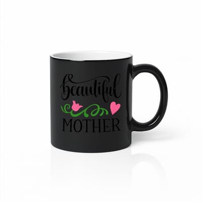 Beautiful Mother Zwarte Magische Mok - Warmtegevoelige Kleurveranderende Mok - Verrassend Moederdag Cadeau