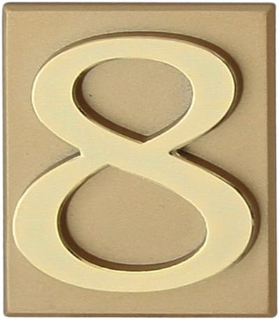 Domino® Deurnummer Zelfklevend INV - "8" - Goud - Woonhuisnummer Hotelkamernummer 40x47mm - Huisnummer Brievenbus Adresnummer Stickers - Huisnummerplaatje - Deur en Kamernummer - Lockernummer