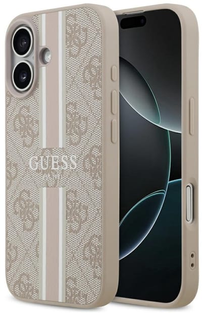 MagSafe hoesje voor Apple iPhone 17, Guess, 4G Printed Stripes, Roze