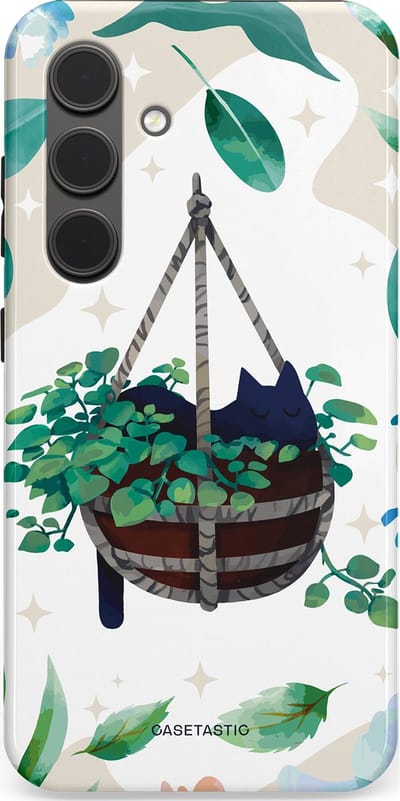 Casetastic Hoesje Geschikt voor Samsung S24 - Stijlvolle Beschermende Duo-layer Case - Hangkat