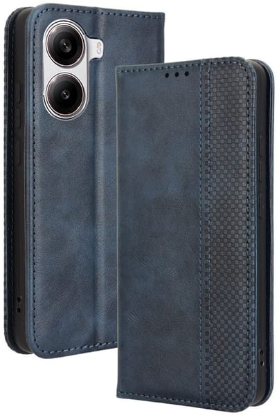 Coverup Hoesje - Geschikt voor Xiaomi Poco X7 Pro Hoesje - Coverup Vintage Style Book Case - Blauw