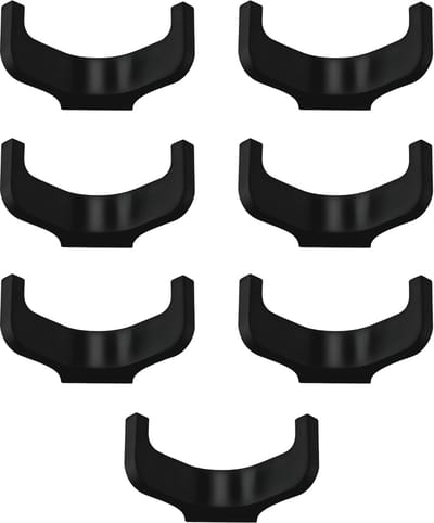SOTECH 7 stuks Dubbele haken BILL zwart mat 72,5 x 29 x 37,5 mm met verborgen montage jashaken uit de BlackLine collectie
