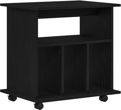 Opbergkast met Wielen - Rolstoel Kast Bureau - Thuiswerken Organiseren - Minimalistisch Zwart Eiken