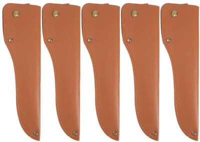 Dailygoods- Mes Schede 20,3 cm - 5 Stuks - PU/Messenset - Riemgesp - Outdoor/Kamperen - Stevig/Retro Ontwerp - Mes Pouch