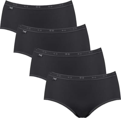 sloggi Basic+ Dames Midi slip - 4-pack - Zwart - Maat 50