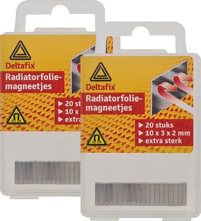 Deltafix Radiatorfolie magneten - 40x - nikkel - hittebestendig - 10 x 3 x 2 mm
