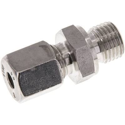 M14x1.5 Buitendraad x 6S RVS Rechte Snijring Koppeling 630 Bar DIN 2353