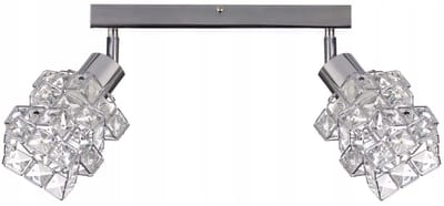 Chromen Plafondlamp met Kristallen - Modern Design