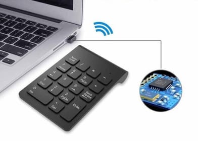 WiseGoods - Premium Draadloze Numpad - Draadloos Numeriek Toetsenbord - 2.4GHz Draadloos - Bluetooth Numpad - Voor Laptop - Zwart
